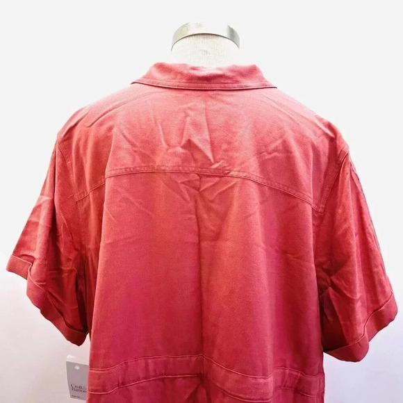 NWT CROFT & BARROW Women Short Sleeve Pullover Collared Draw String Dress Sz 3X - Picture 4 of 15